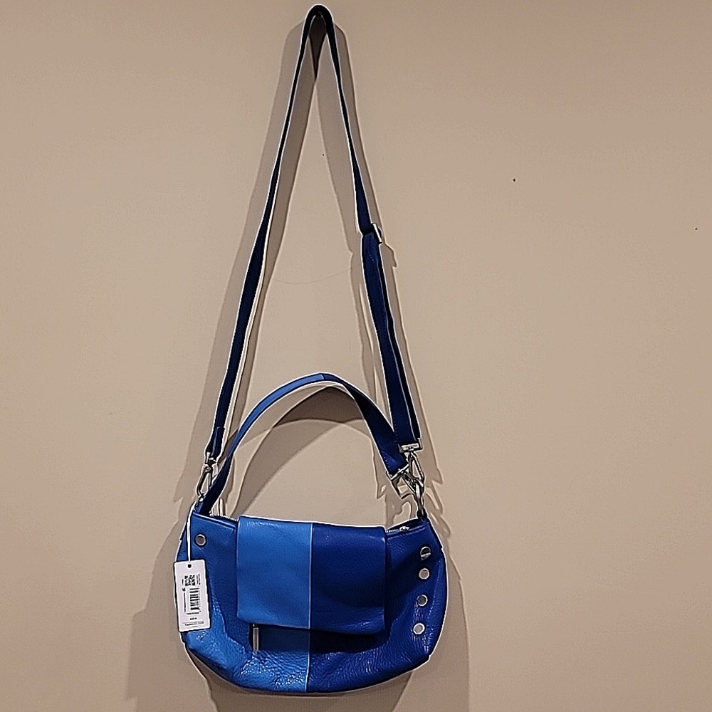 Hammit VIP Oasis nlue Satchel, women, adjustable arm and shoulder strap,leather